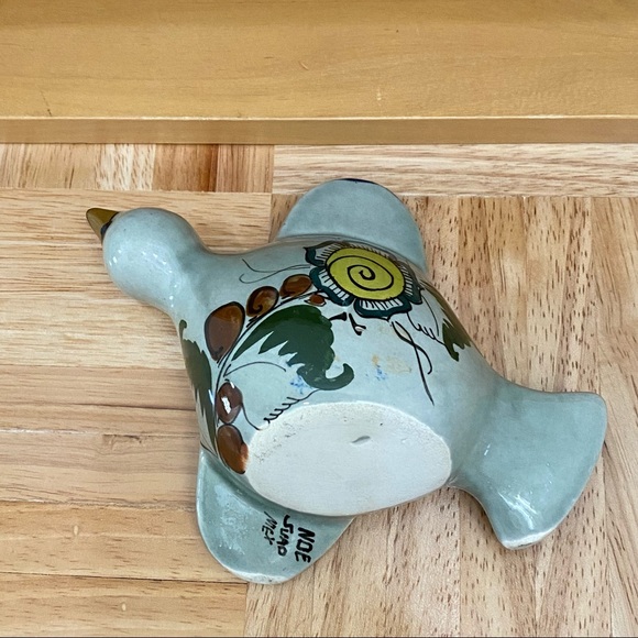 Vintage Noe Suro Mexican Pottery Folk Art Bird Hand-painted Ashtray - Picture 4 of 11